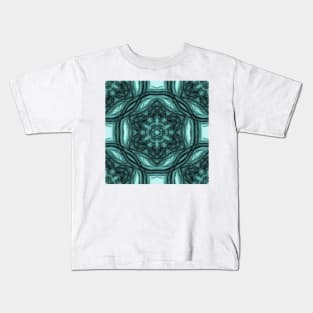 Elegant teal kaleidoscopes Kids T-Shirt